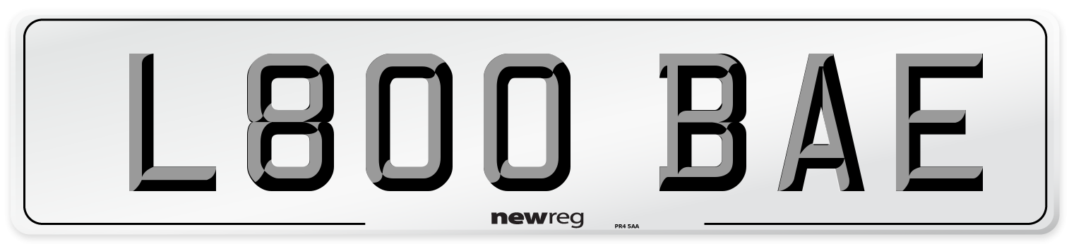 L800 BAE Number Plate from New Reg